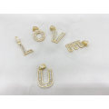 10K 14K 18K Baguatte CZ Gold Creative Gift/Letter Jewelry/Initial Charm/ Alphabet Charm